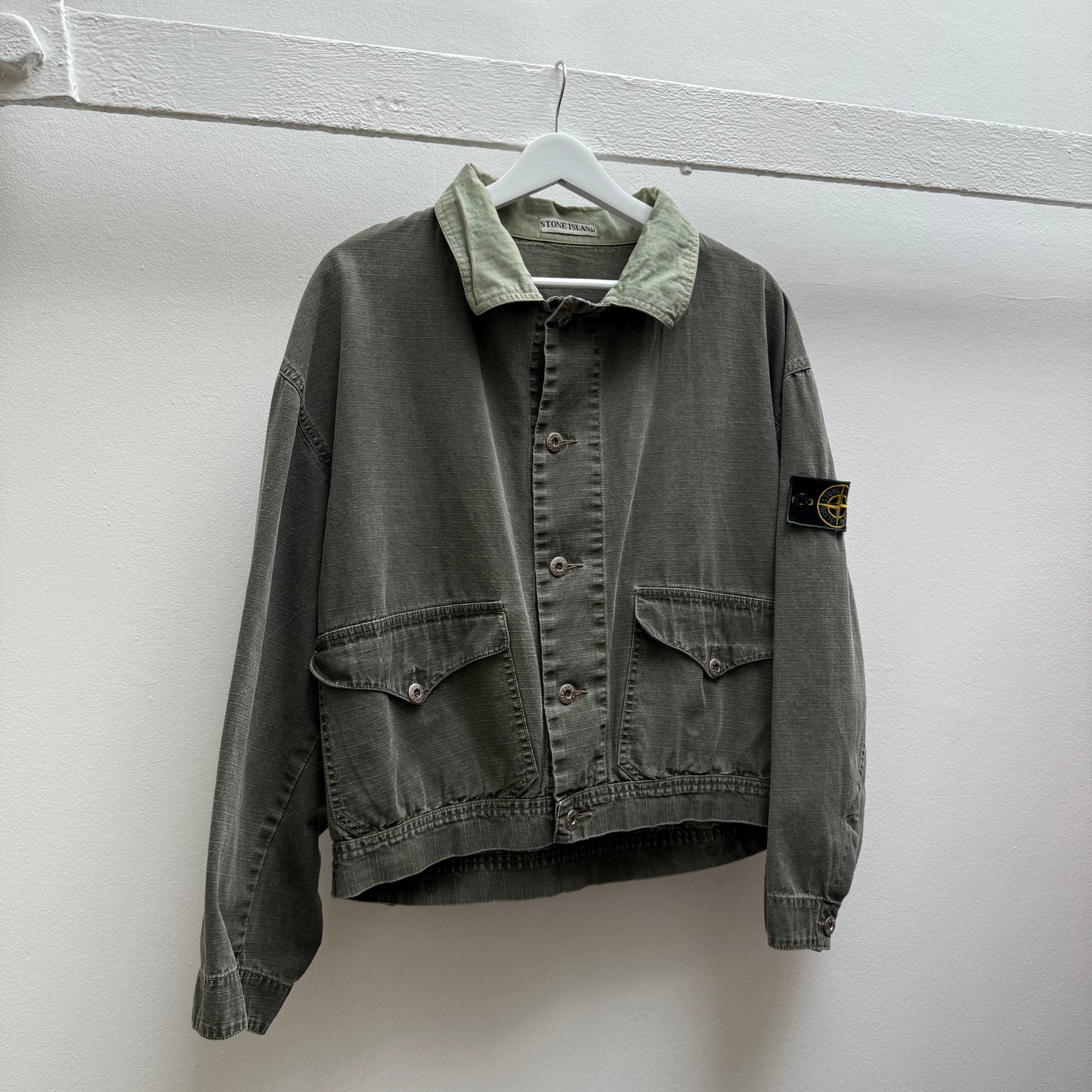 1987 Stone Island Denim Ripstop Jacket (M) | Medium, Red