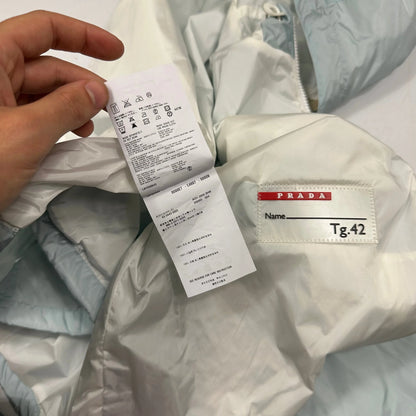 Prada Sport 2009 Baby Blue Cropped Nylon Shimmer Jacket - UK8