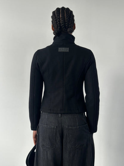 Armani Jeans 2000s Wool High Neck Minimal Jacket - S