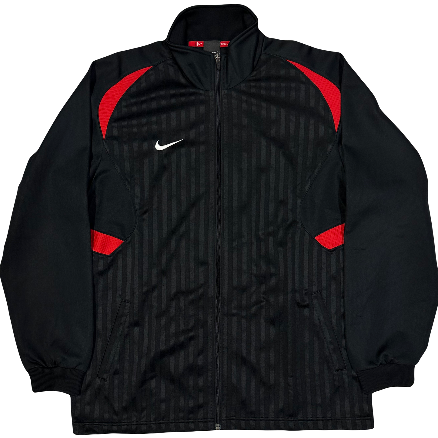 Nike 2000s Nylon Tracksuit In Black & Red ( XL )