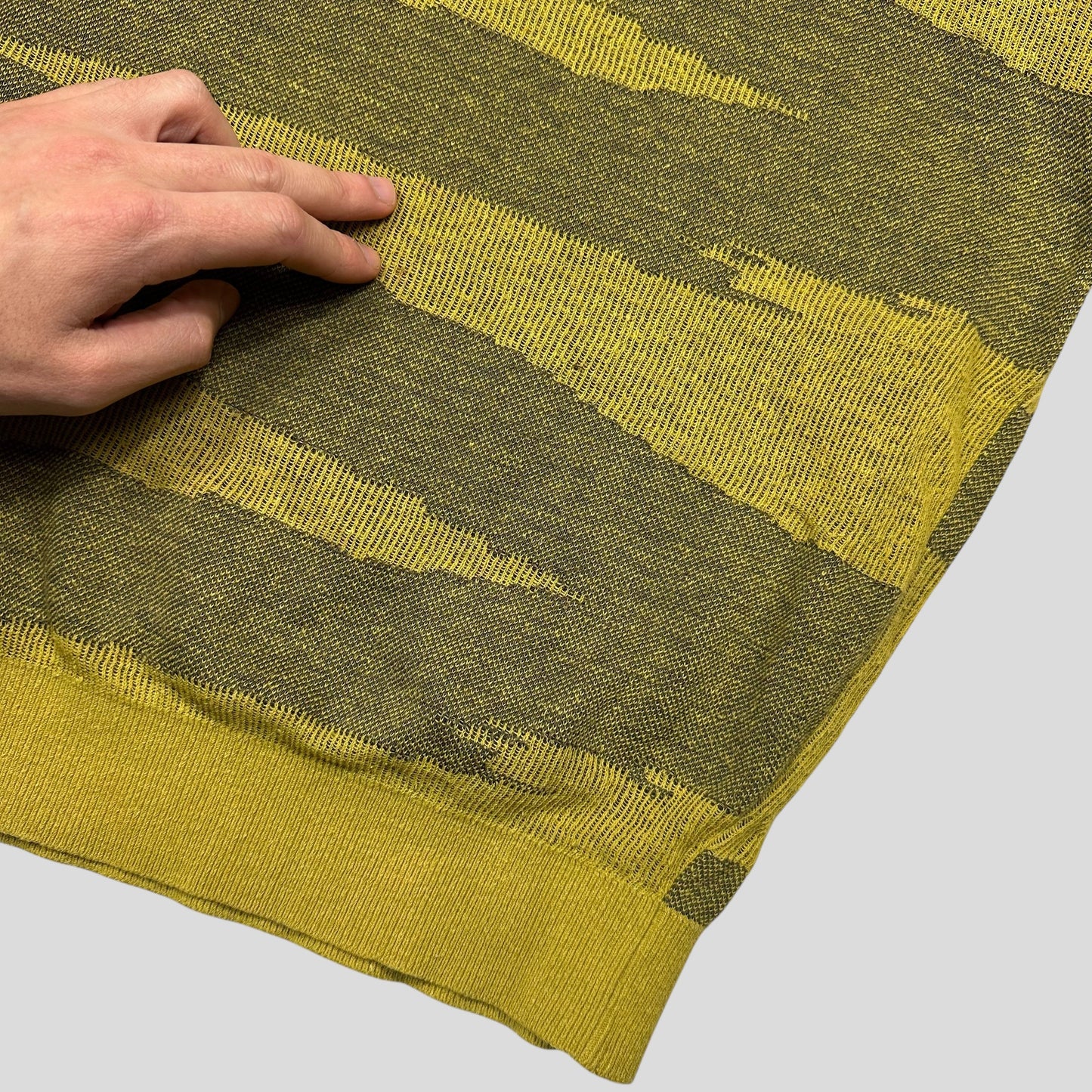 Issey Miyake 2002 Brush Stroke Knitted Shortsleeve Crewneck - M/L