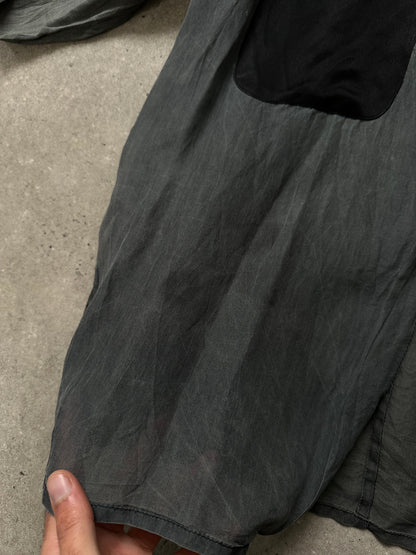 Vintage 1990s Sheer Satin Tie Neck Shirt - M