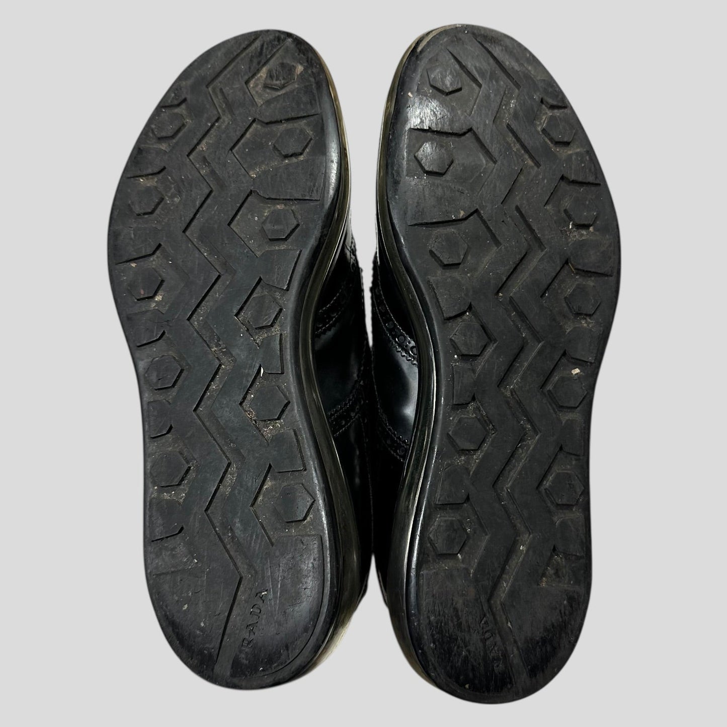 Prada Air Levitate Brogues Black Leather Derby Shoes - UK9