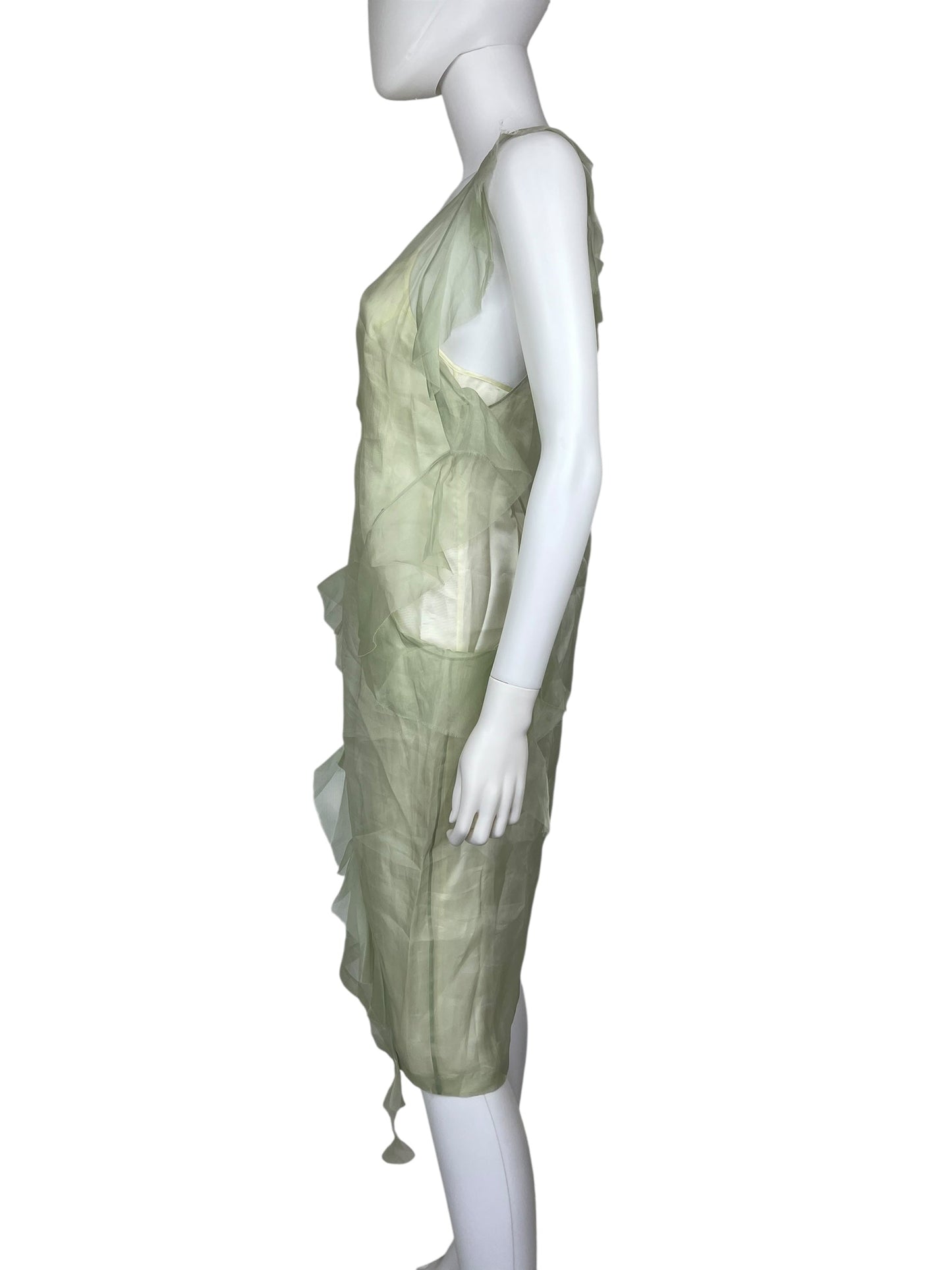 Maison Margiela S/S 2017 sheer silk dress | Green, Green
