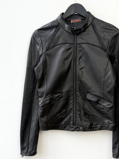 Prada Sport 2007 Leather Biker Jacket | Small, Black