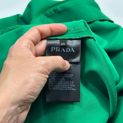 Prada 2018 Rubber Race Logo Technical Jersey Parka Jacket - XS (M) | Green