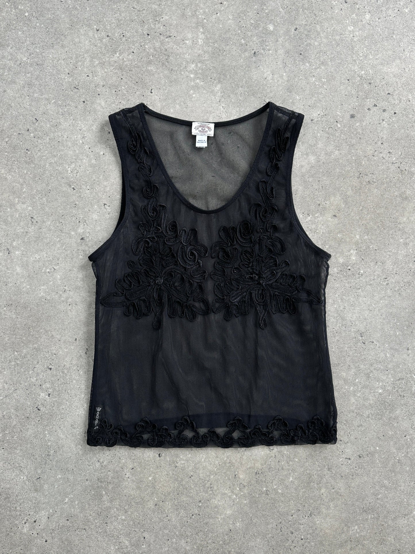 Armani Jeans Sheer Appliqué Vest Top - S