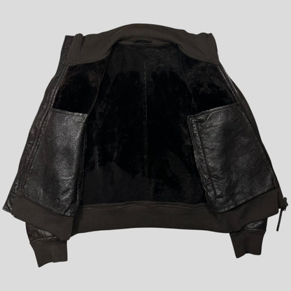 Prada Milano 00’s Leather Sheepskin Fur Full Lined Bomber Jacket - IT52 (L)