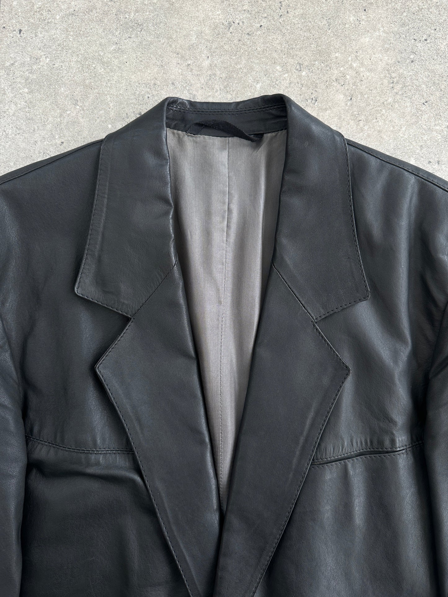 Vintage Leather Blazer Jacket - L/XL
