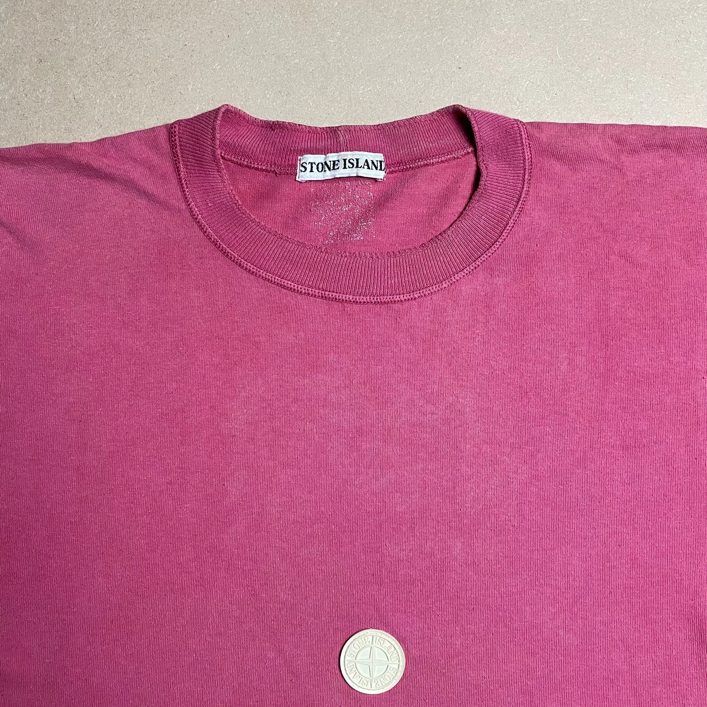 S/S 1988 Pink Rubber Concise Compass Logo T-shirt