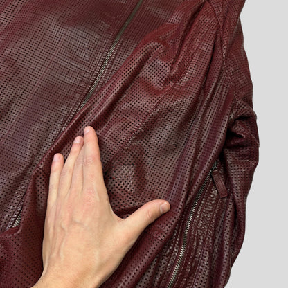 Emporio Armani 2009 Perforated Mesh Lambskin Leather Bomber - IT54 (L)