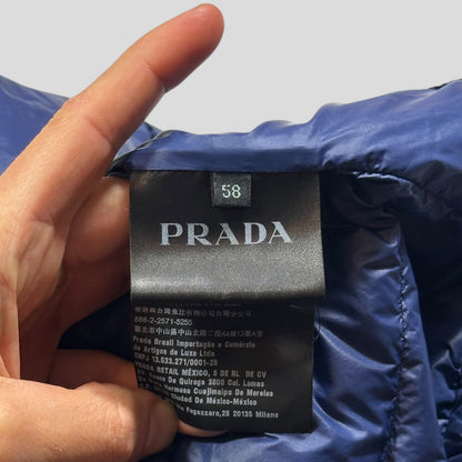 Prada 2017 Plaque Logo Nylon Goose Down Puffer Jacket - IT58 (L/XL) | XL, Blue