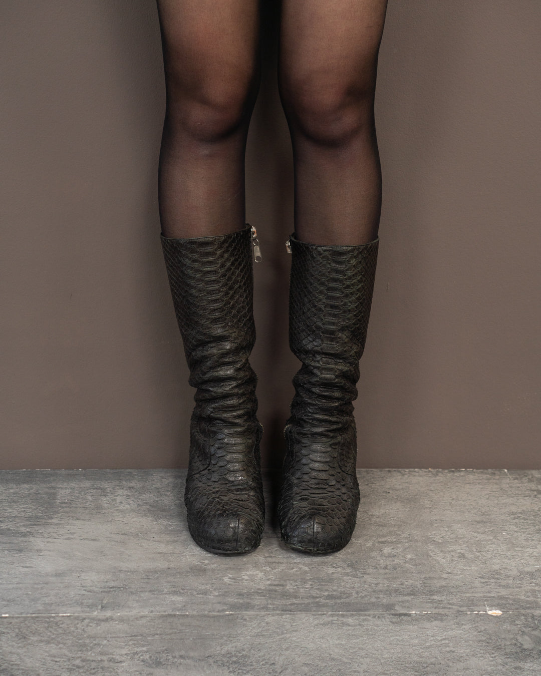 RICK OWENS A/W10 GLEAM PYTHON TURBO WEDGE HEELS (EU 41)