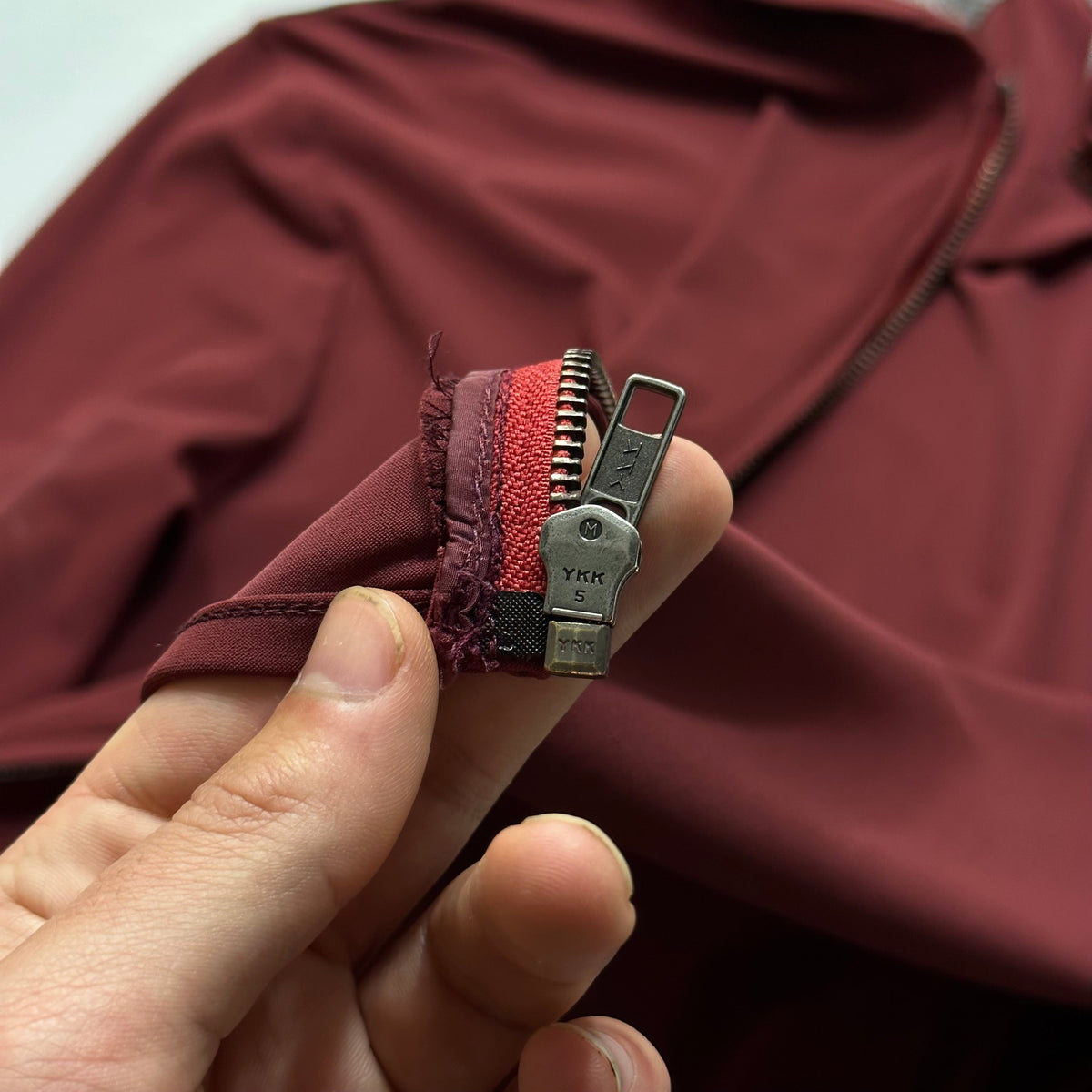Prada Sport SS00 Nylon Gel Seam Technical Hoodie - XL | Burgundy