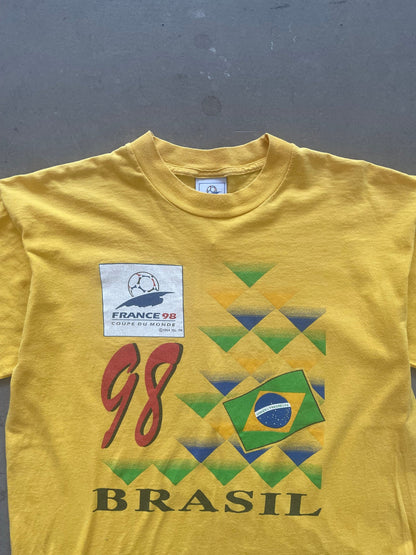 1998 France 98 Brazil T-Shirt - L | Default Title, Red