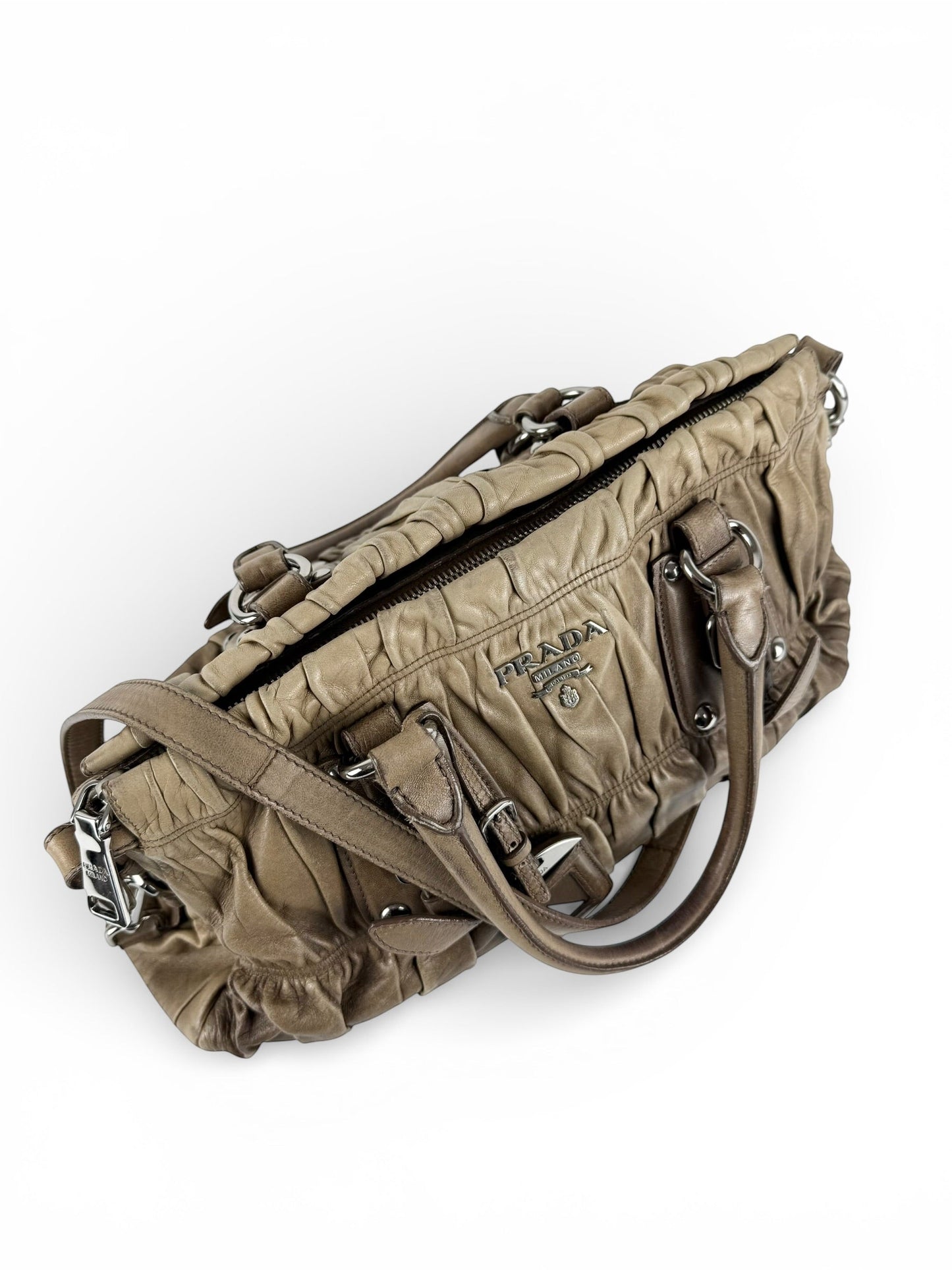 2010s Prada Tessuto Gaufre 2Way Handbag | O/S, Brown