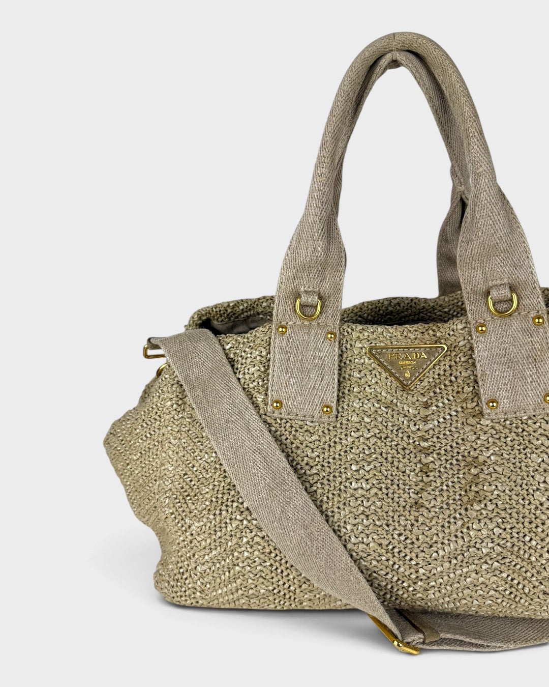 2000s Prada Raffia Woven 2Way Handbag | O/S, Multicoloured