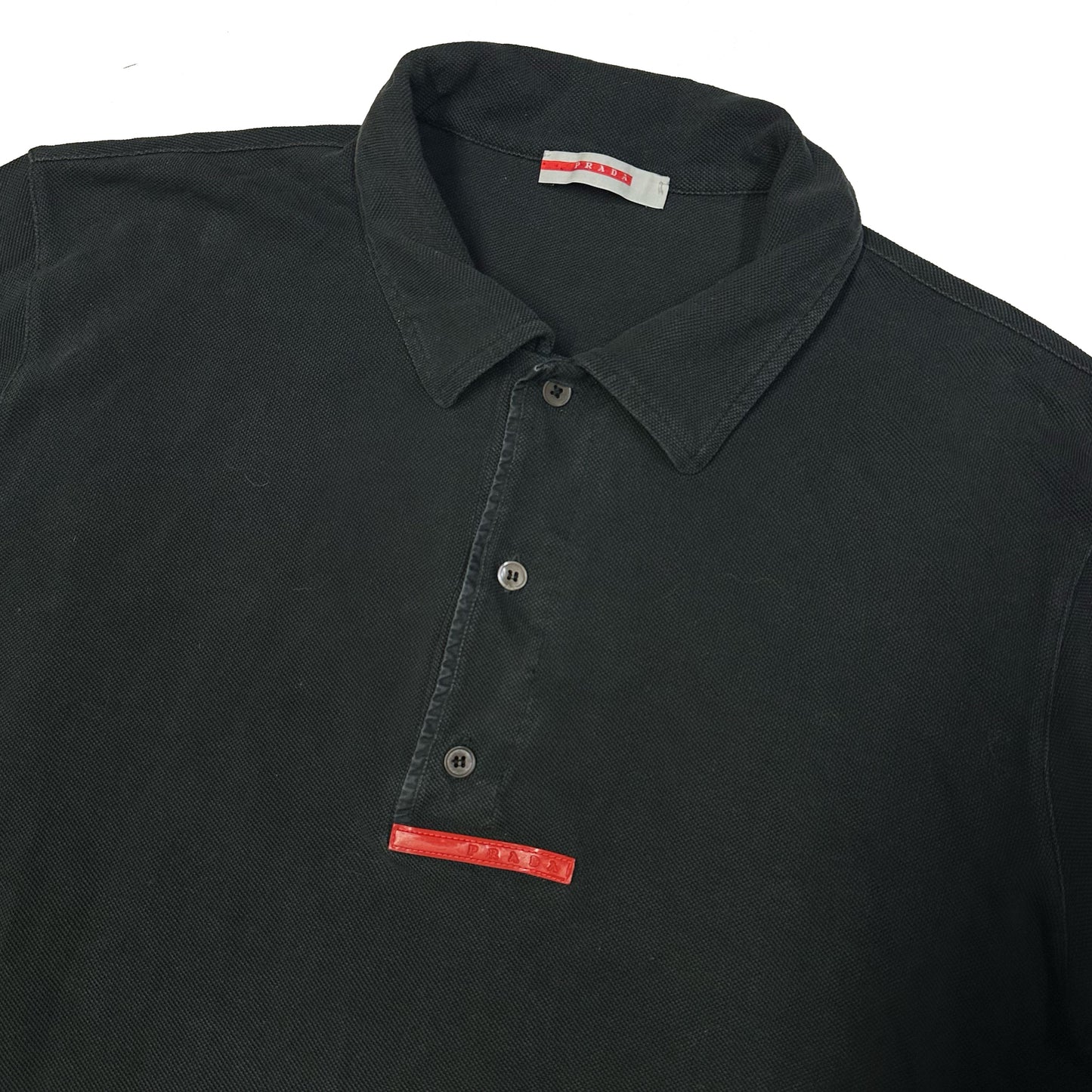 Prada Polo Shirt In Black ( XL )