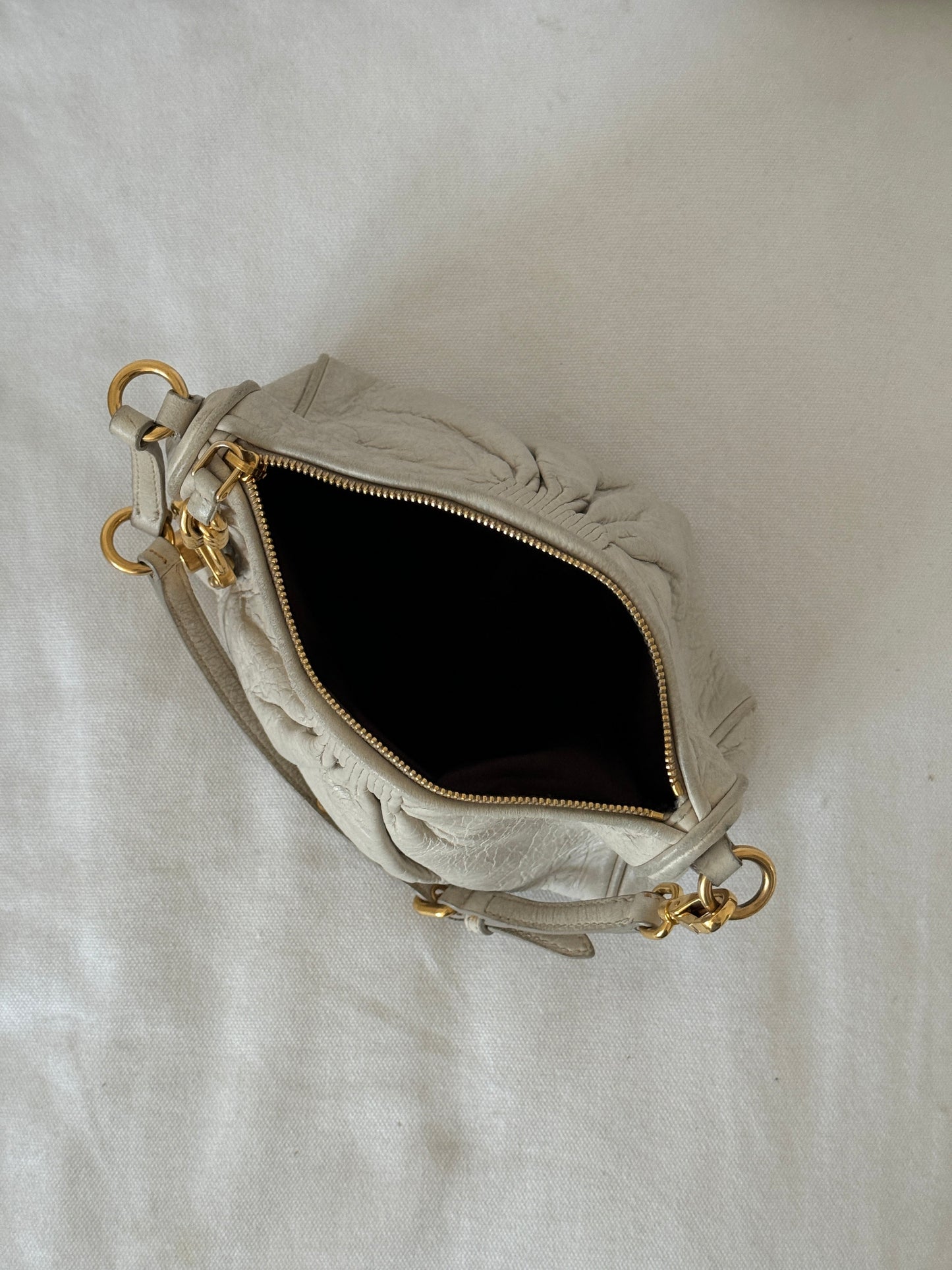 2010s Miu Miu Vitello Charm Mini Shoulder Bag | O/S, Gold