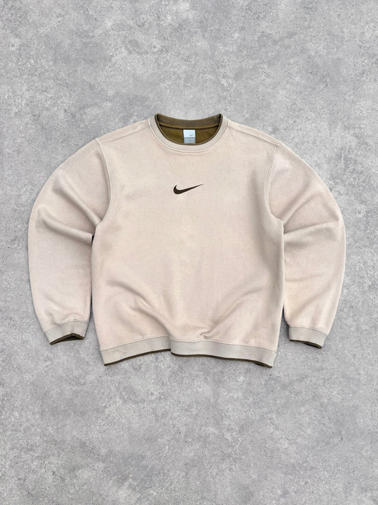 nike 2000s heavyweight embroidered swoosh logo sweatshirt (m)