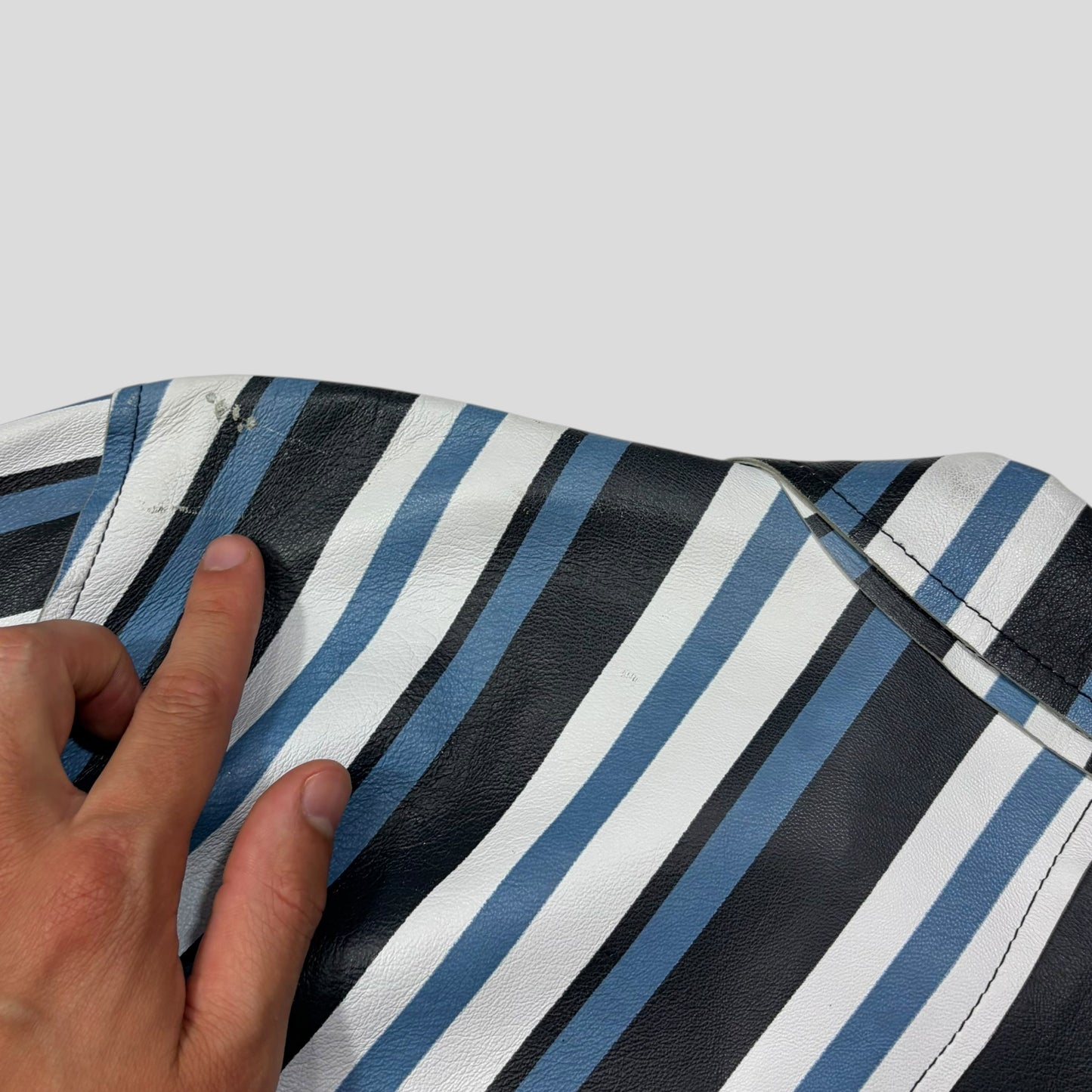 Dolce & Gabbana 00’s Leather Striped Blouson Work Jacket - M | Default Title, Multicoloured
