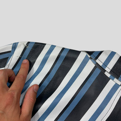 Dolce & Gabbana 00’s Leather Striped Blouson Work Jacket - M | Default Title, Multicoloured