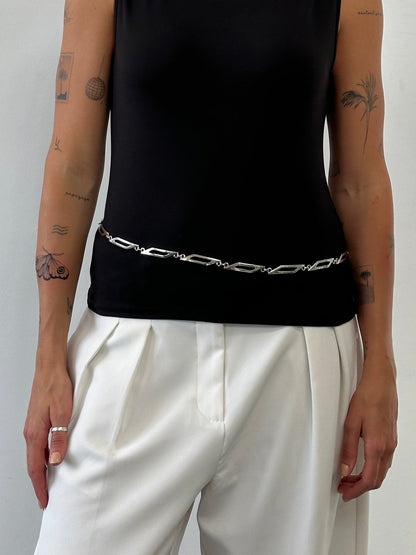 Italian Vintage Metal Chain Belt - W30-34