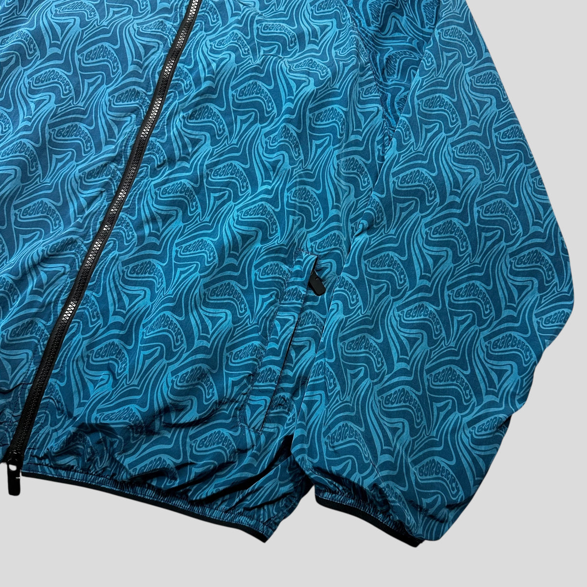 Burberry 2025 Unreleased SAMPLE Wave Print Nylon Logo Jacket - M/L | Medium, Blue