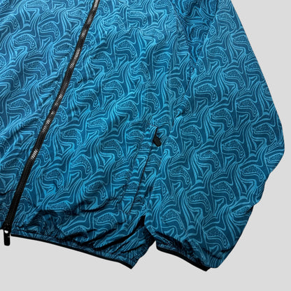 Burberry 2025 Unreleased SAMPLE Wave Print Nylon Logo Jacket - M/L | Medium, Blue