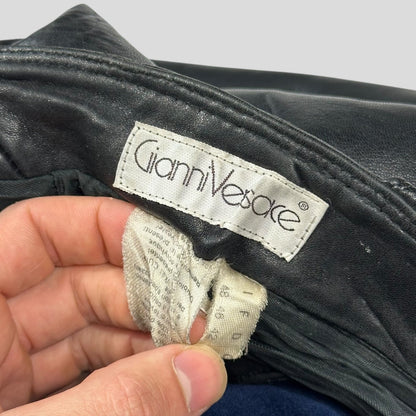 Gianni Versace 1980’s Leather Moto Biker Trousers - IT48 (32)