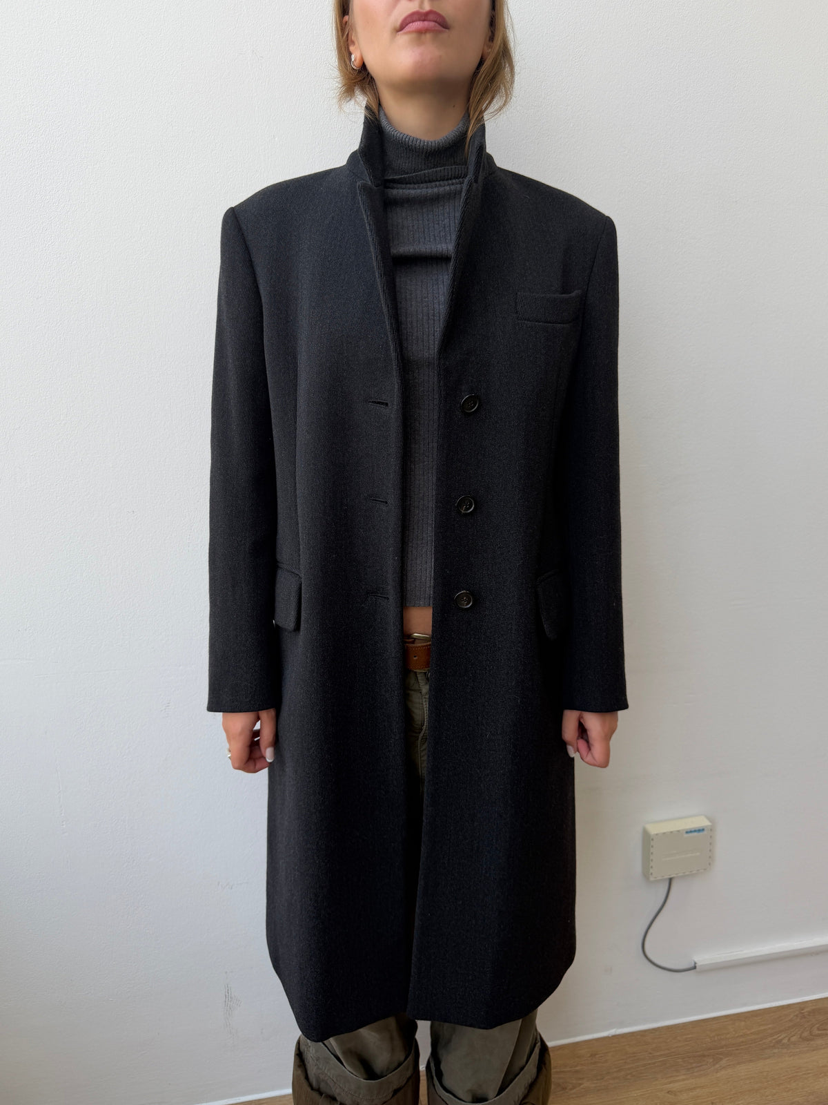 Prada 90s Wool Overcoat | 40, Red
