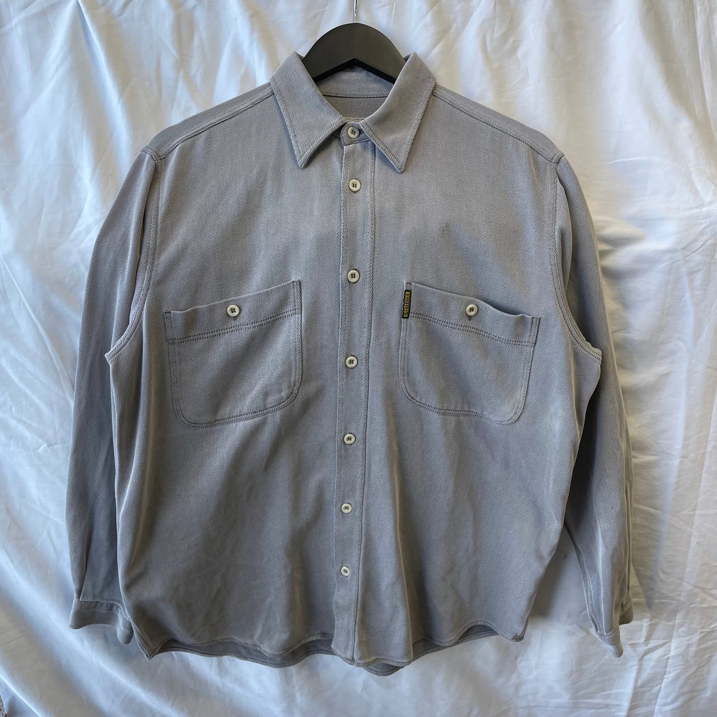 Armani Jeans Grey 90s Fine Rib Shirt | O/S, Grey
