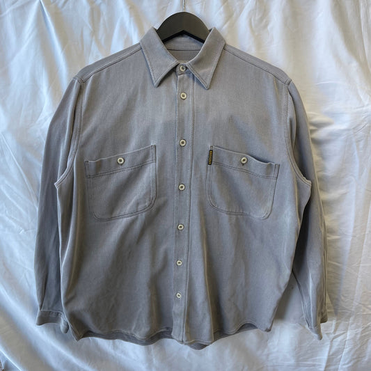 Armani Jeans Grey 90s Fine Rib Shirt | O/S, Grey