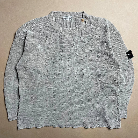 A/W 1995 Oatmeal Knitted Side Button Crew Neck