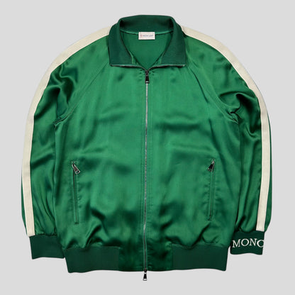 Moncler 2018 Satin Polyester Striped Track Jacket - 42 (M/L) | Medium, Green