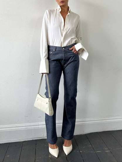 Fiorucci 1990s “Safety Jean” High Waisted Straight Leg Denim Jeans - W32