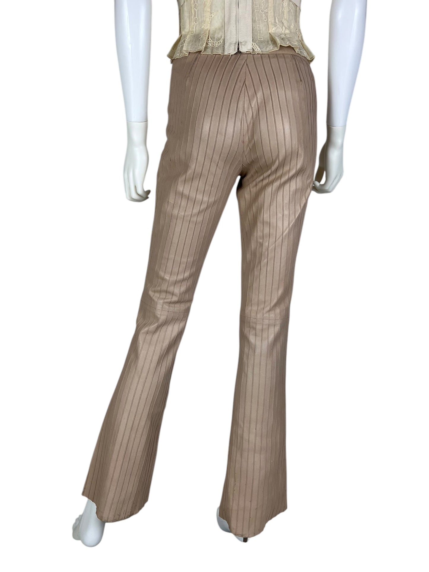 Gucci F/W 1999 leather pinstripe trousers Tom Ford era
