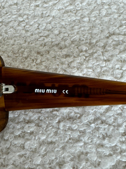 2000s Miu Miu Diamanté Square Brown Tortoise Sunglasses | O/S, Brown