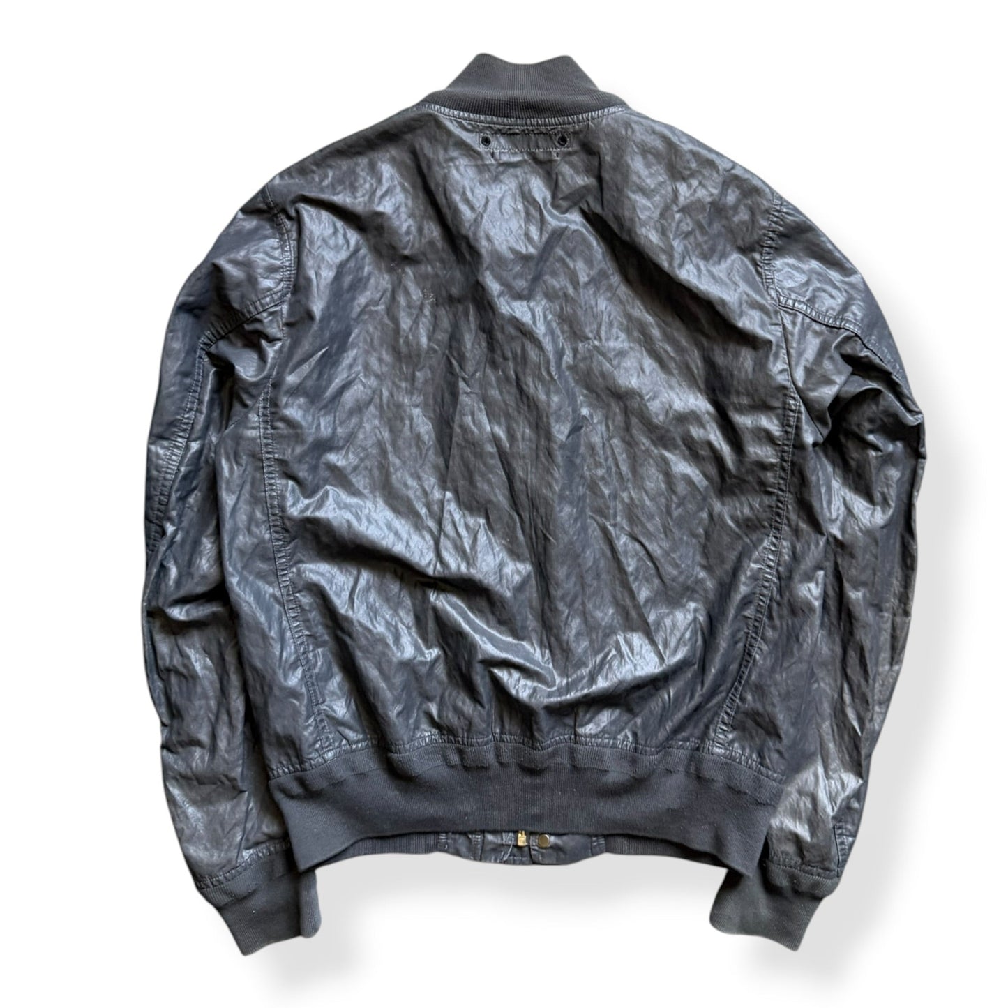 SS2008 Stone Island Denims Waxed Bomber Jacket (M) | Default Title, Metallic Silver