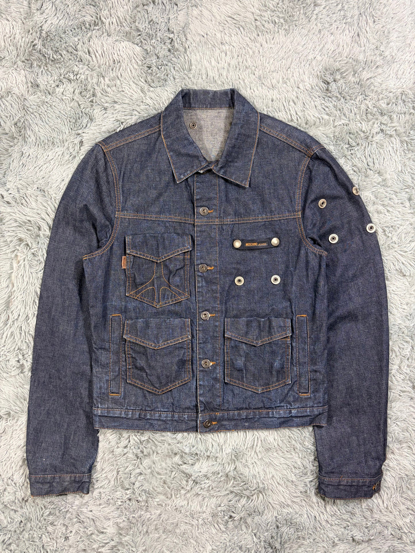 Moschino Jeans 00’s Modular Pocket System Denim Jacket - S/M | O/S, Blue