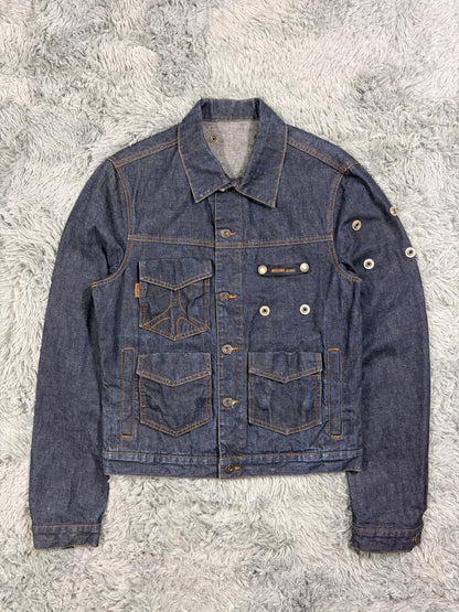 Moschino Jeans 00’s Modular Pocket System Denim Jacket - S/M | O/S, Blue