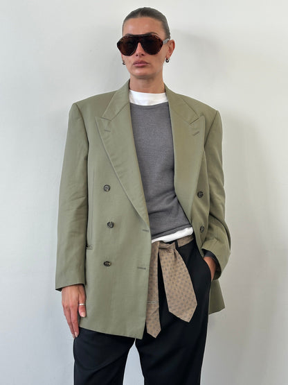 Yves Saint Laurent 1980s Pure Wool Double Breasted Blazer - 40R/L