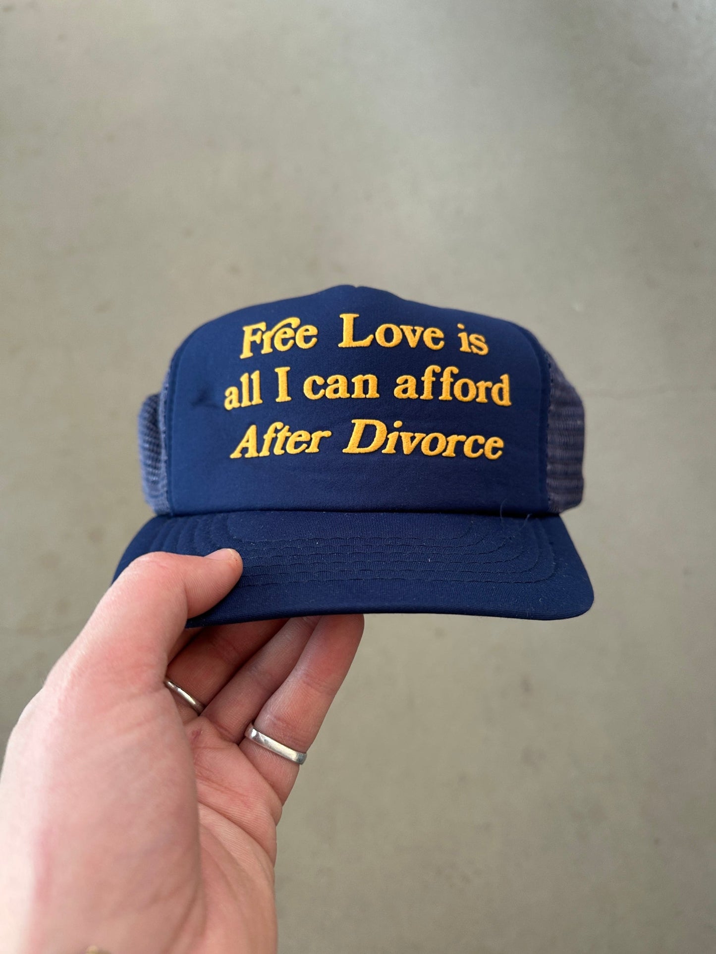 1990's Free Love is All I Can Afford Trucker | Default Title, Navy Blue