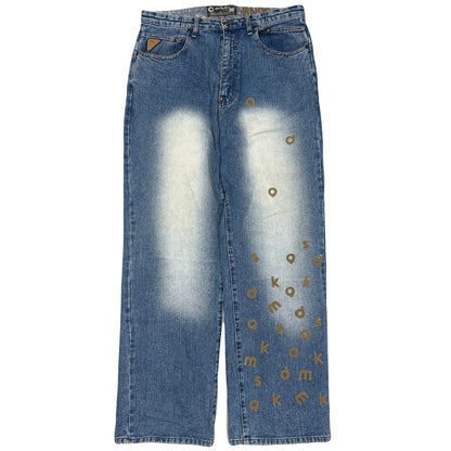 Akademiks Spellout Embroidered Letter Jeans ( W36 )