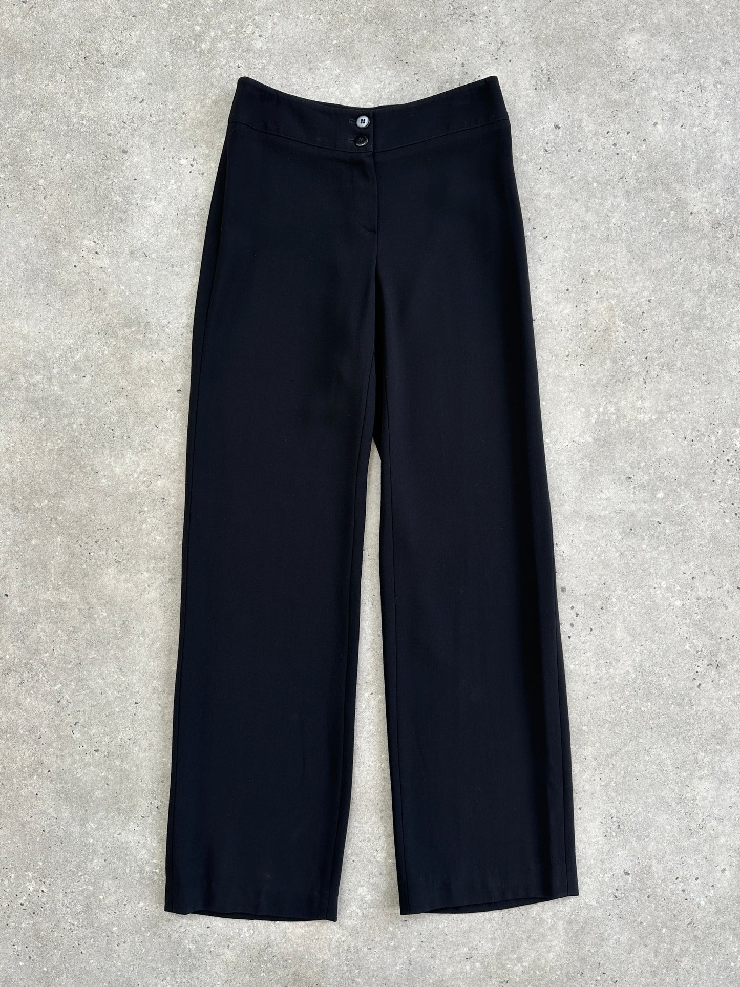 Armani Collezioni Wool Low Waist Wide Leg Trousers - W26
