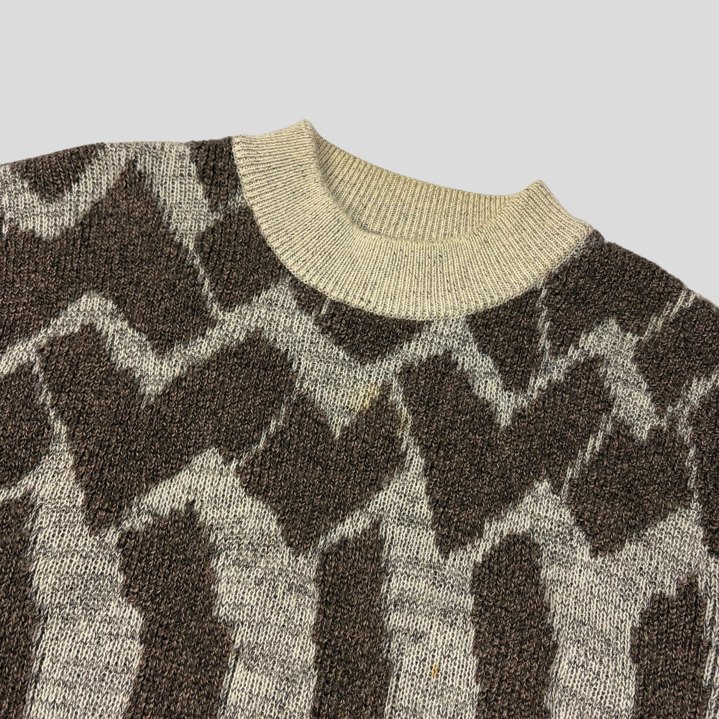 Issey Miyake MEN 1988 Heavy 3D Abstract Knit Jumper - M | Default Title, Brown and Beige
