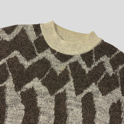 Issey Miyake MEN 1988 Heavy 3D Abstract Knit Jumper - M | Default Title, Brown and Beige