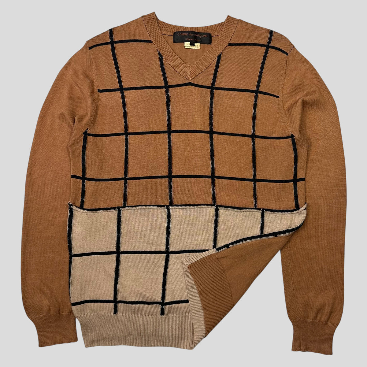Comme Des Garçons Homme Plus 2002 Reconstructed Grid Knit - L (M) | Medium, Brown