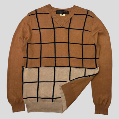 Comme Des Garçons Homme Plus 2002 Reconstructed Grid Knit - L (M) | Medium, Brown