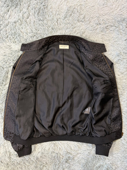 Saint Laurent SS14 Hedi Slimane Black Leopard Bomber Jacket - IT48 | O/S, Black